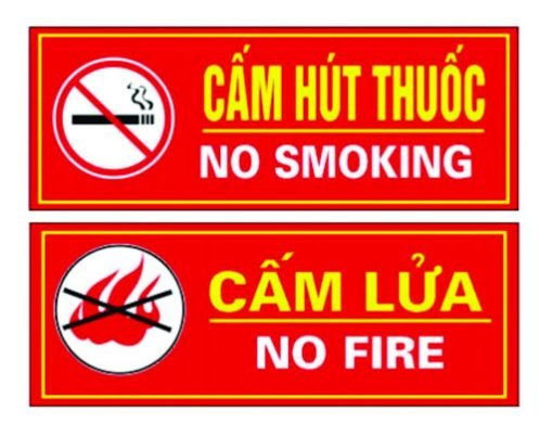 bảng cấm lửa - cấm hút thuốc